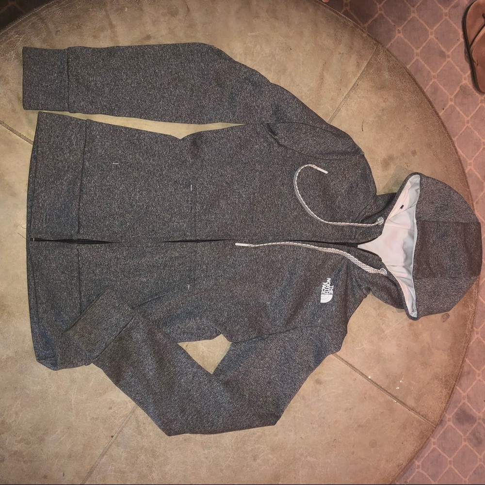 The North Face gray full zipped hoodie